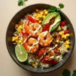 chili lime shrimp quinoa bowl