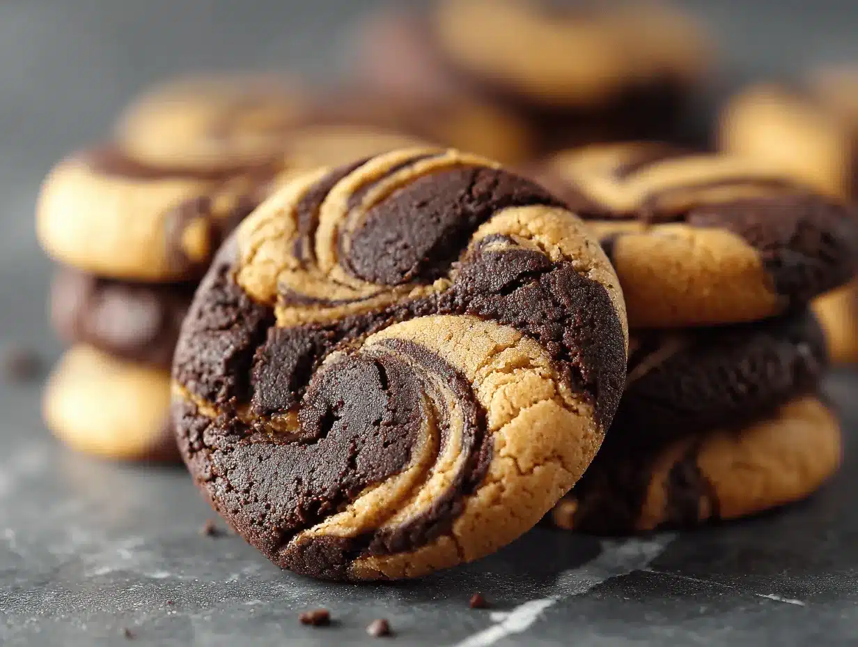 Chocolate Peanut Butter Swirl Cookies preparation steps