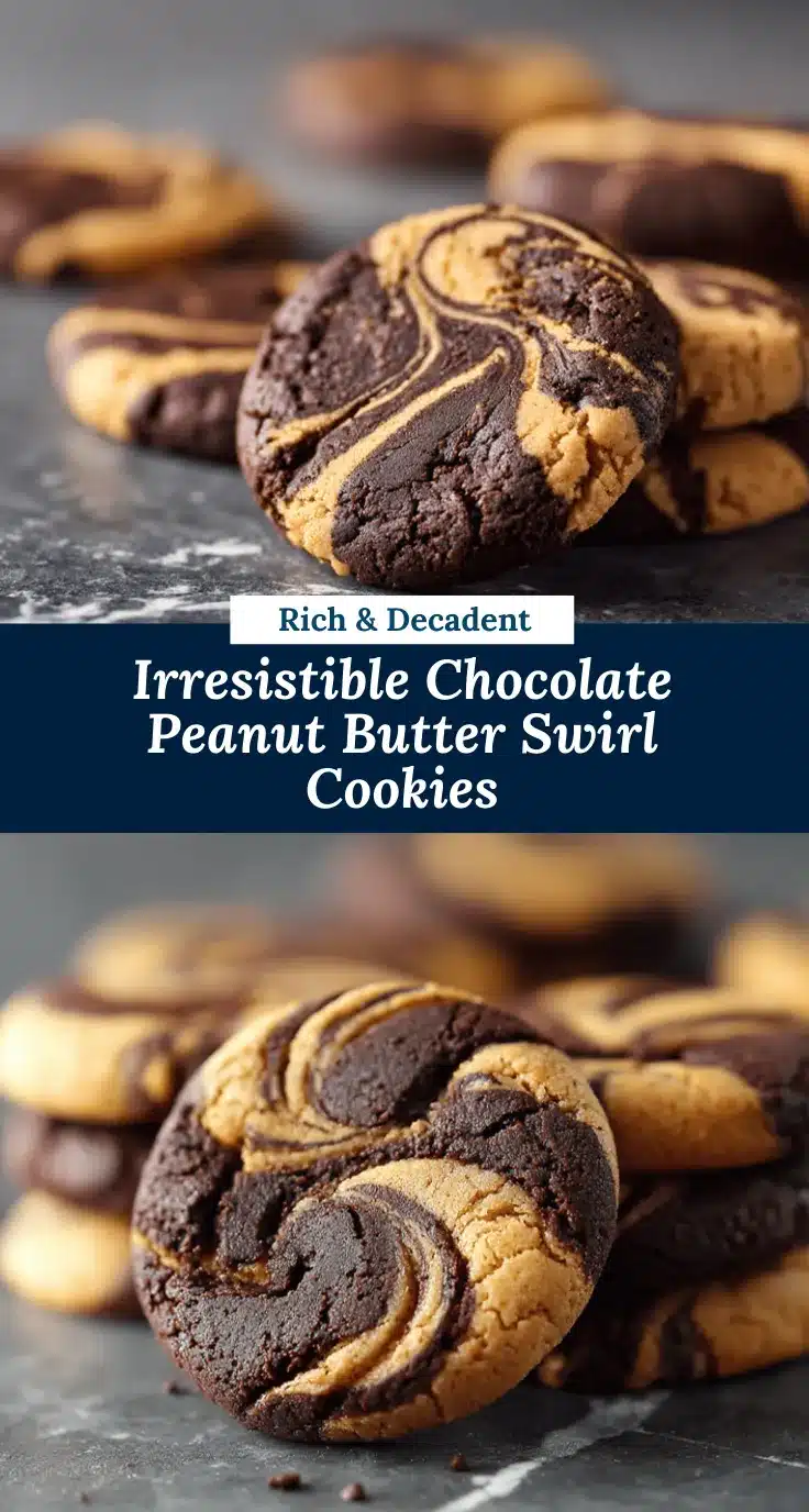 Chocolate Peanut Butter Swirl Cookies recipe