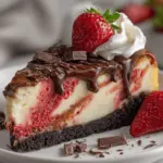 Chocolate Strawberry Swirl Cheesecake - featured image
