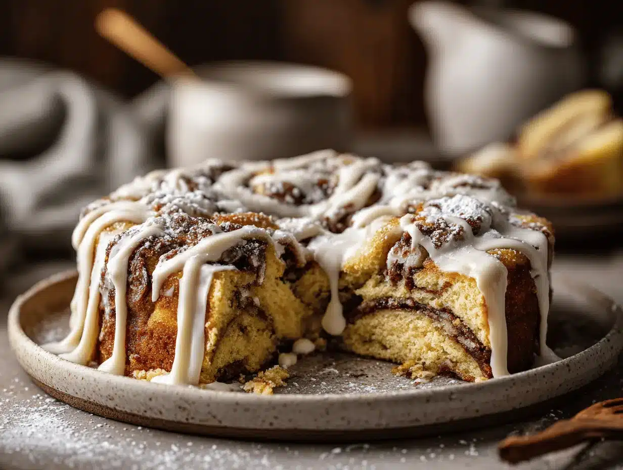 Cinnamon Roll Dump Cake preparation steps