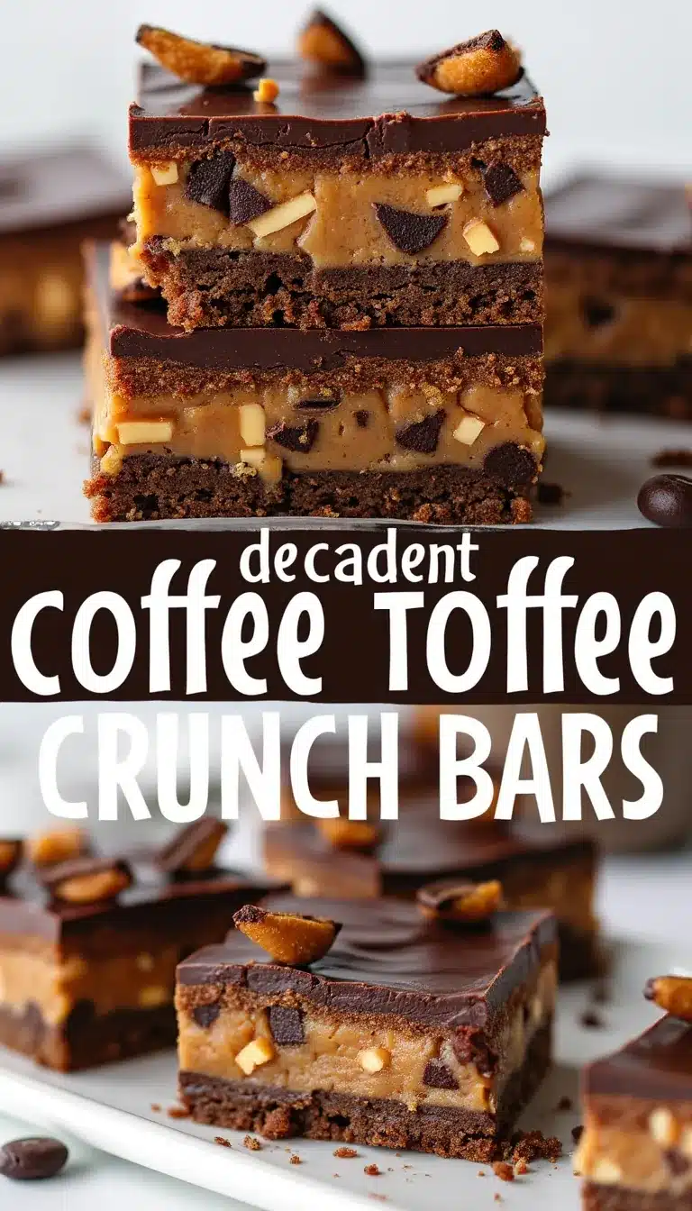Pinterest pin for coffee toffee crunch bars