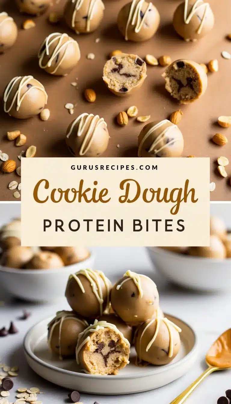 Pinterest pin for cookie dough protein bites