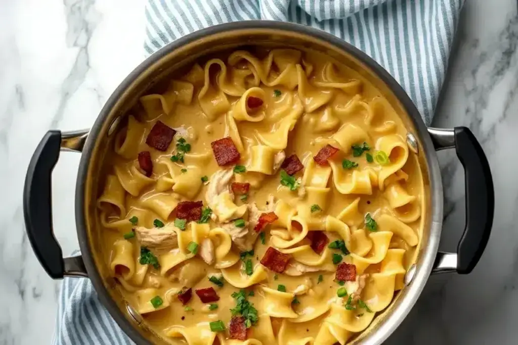 crack chicken and noodles