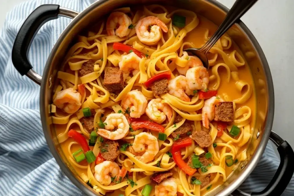 creamy Cajun shrimp and sausage pasta