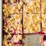 creamy cranberry orange crumb bars