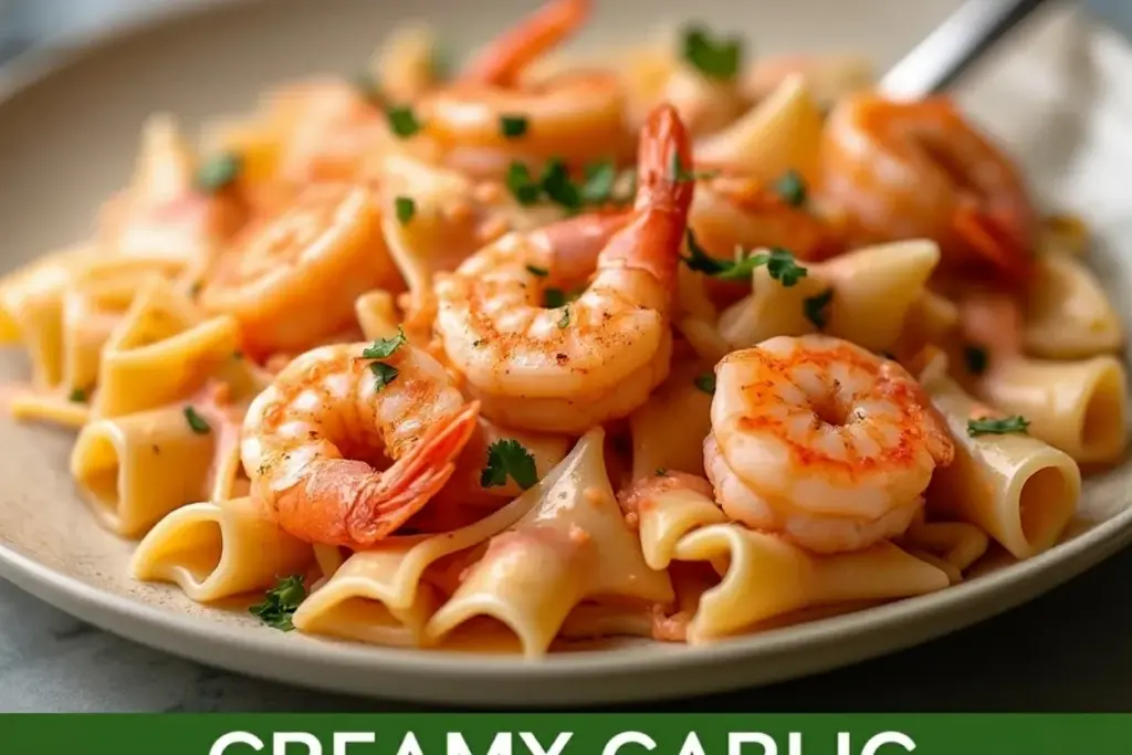 creamy garlic Parmesan shrimp bowtie pasta