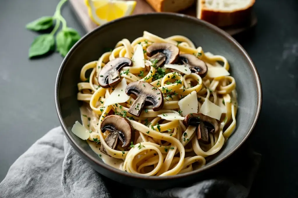 creamy oyster mushroom pasta