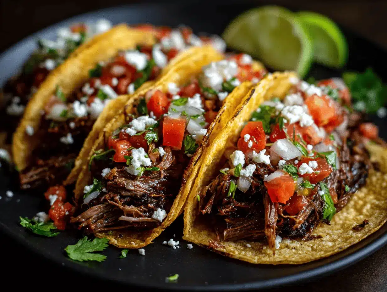 Crock Pot Barbacoa Beef Tacos preparation steps