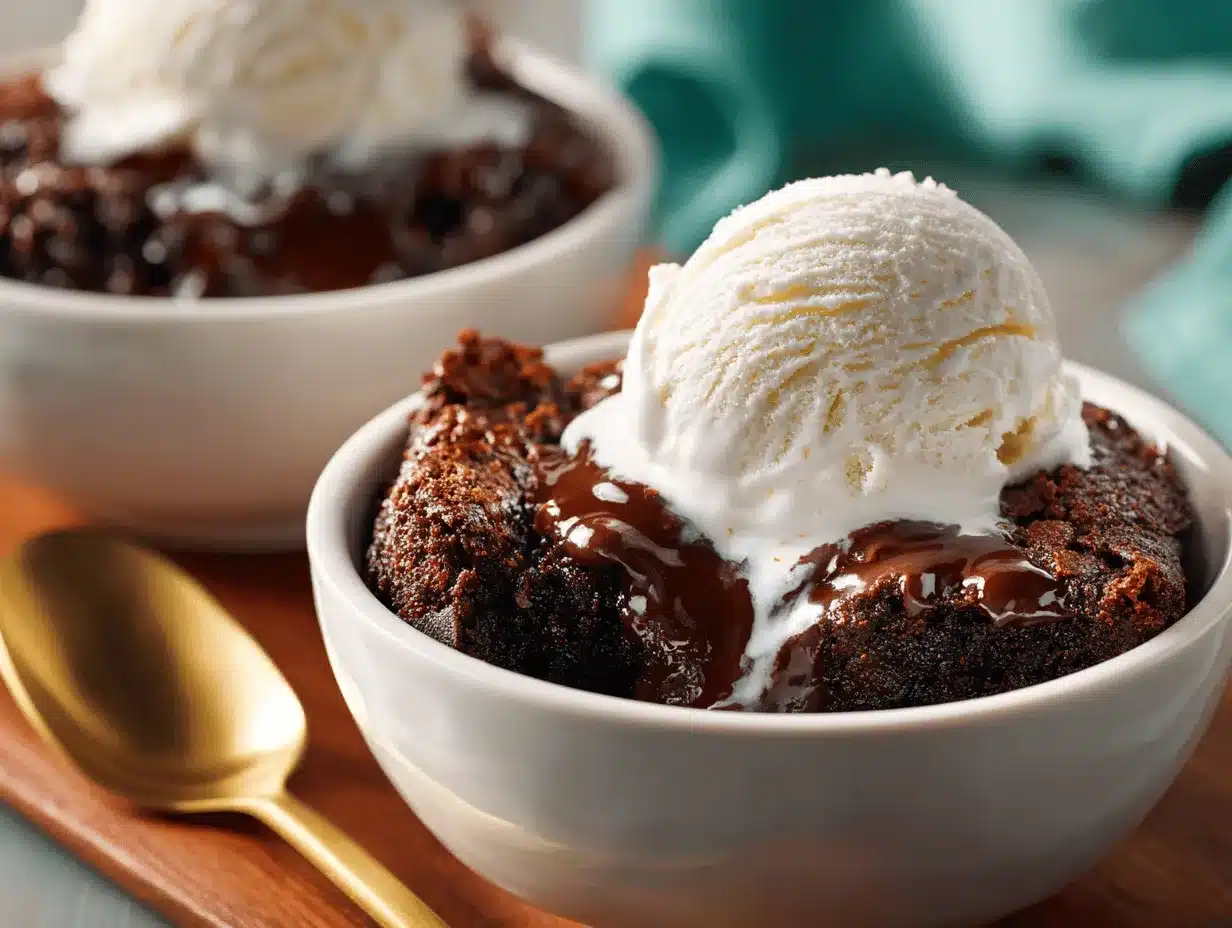 Crockpot Brownies Pudding preparation steps