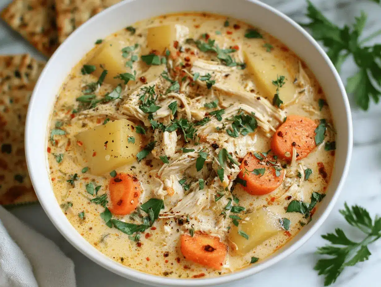 crockpot creamy chicken potato soup preparation steps