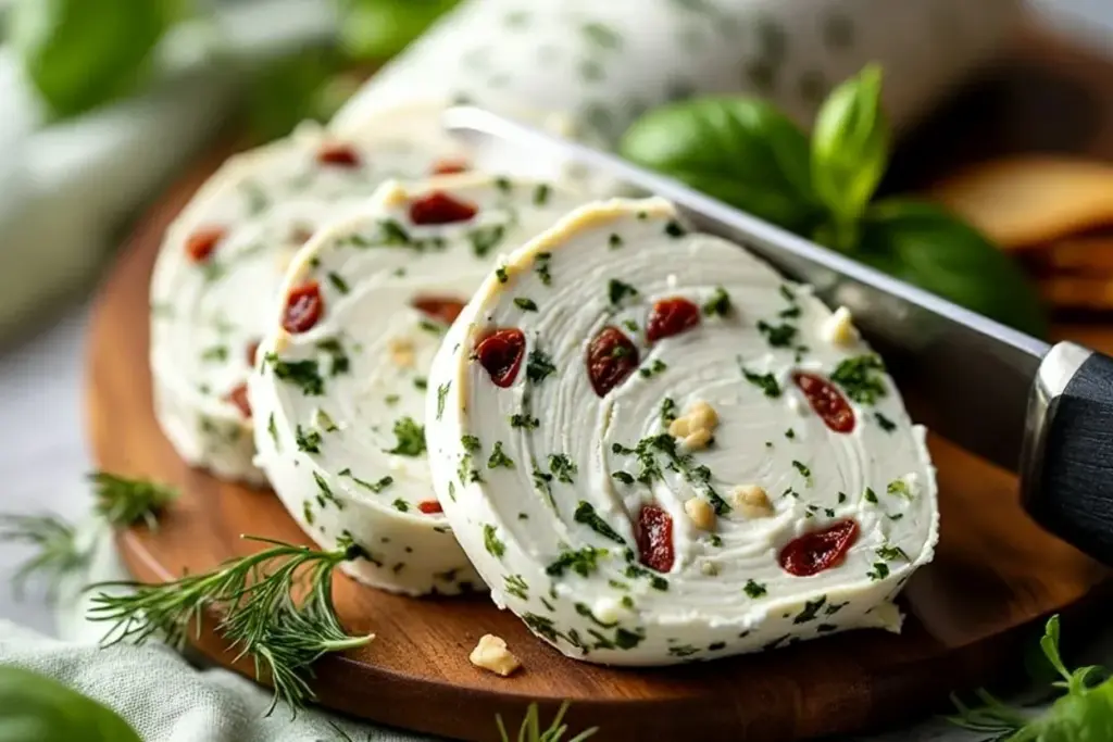 garden herb cream cheese log