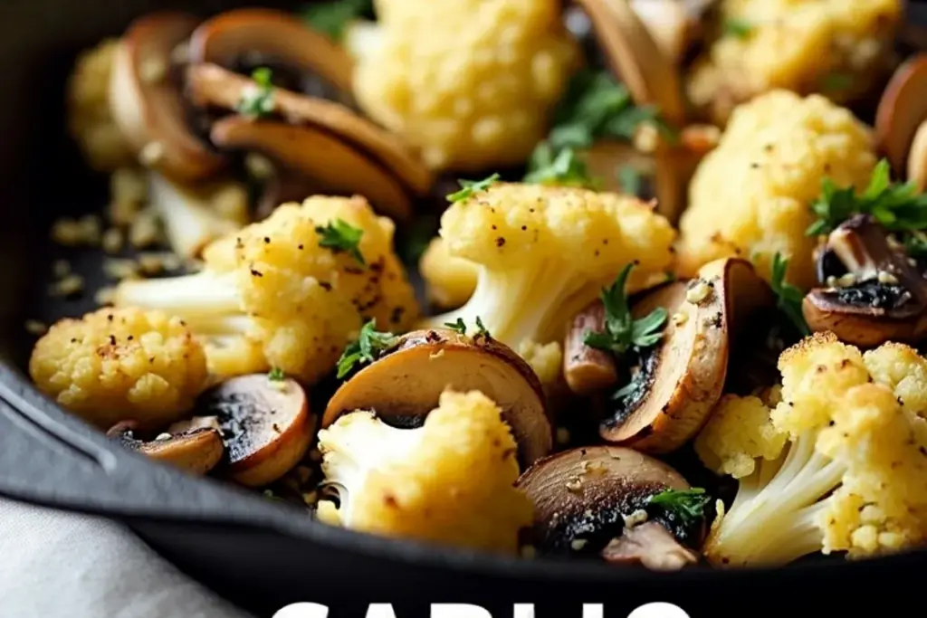 garlic cauliflower mushroom skillet