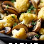 garlic cauliflower mushroom skillet