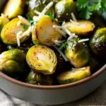 garlic parmesan roasted Brussels sprouts