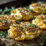 Garlic Parmesan Smashed Potatoes - featured image