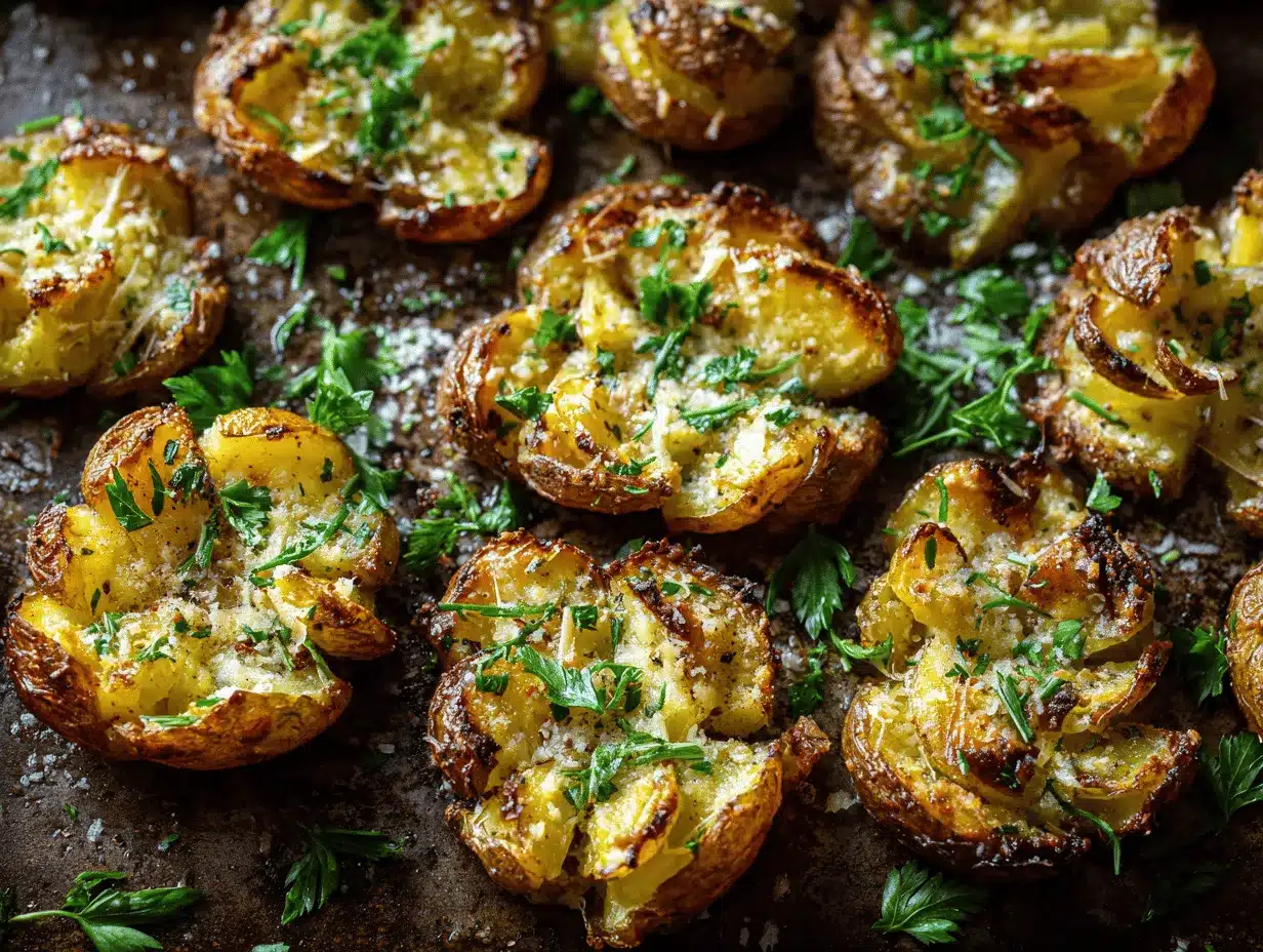 Garlic Parmesan Smashed Potatoes preparation steps