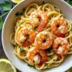 garlic shrimp with lemon-butter noodles