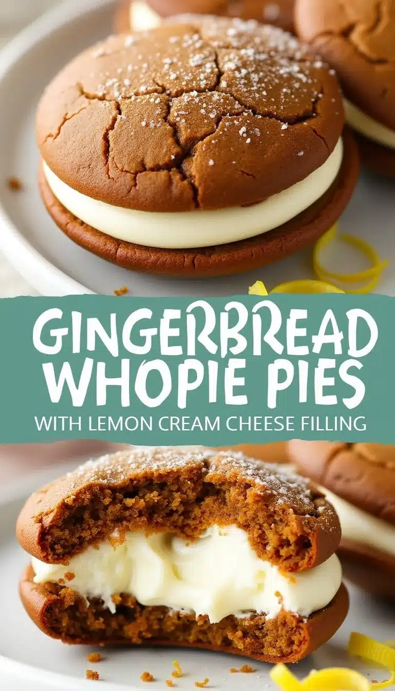 Pinterest pin for gingerbread whoopie pies