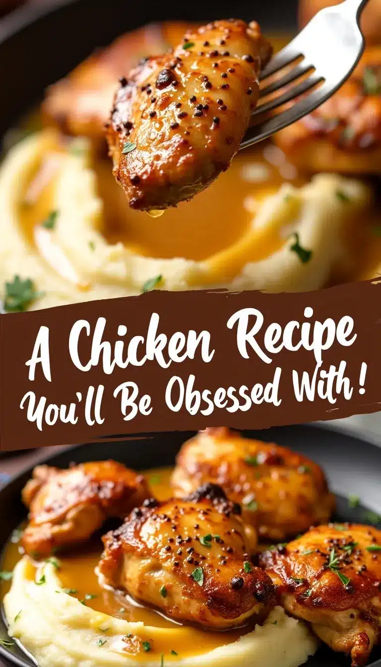 Pinterest pin for honey garlic chicken thighs