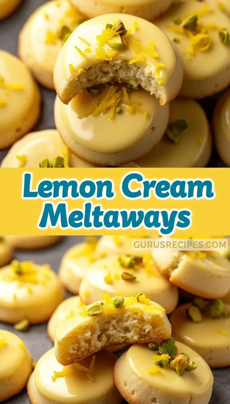 Pinterest pin for lemon cream meltaways