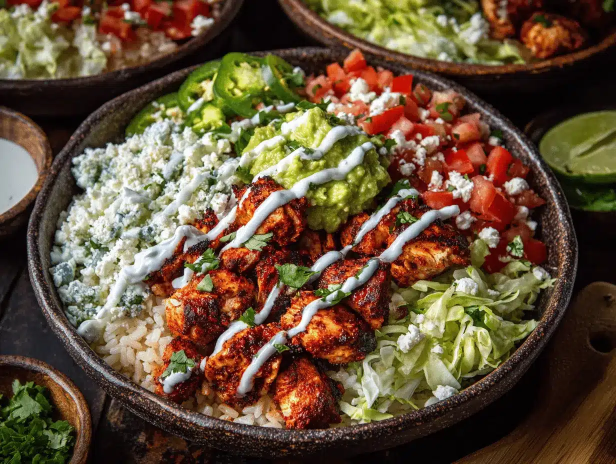 Loaded Chicken Taco Bowls preparation steps