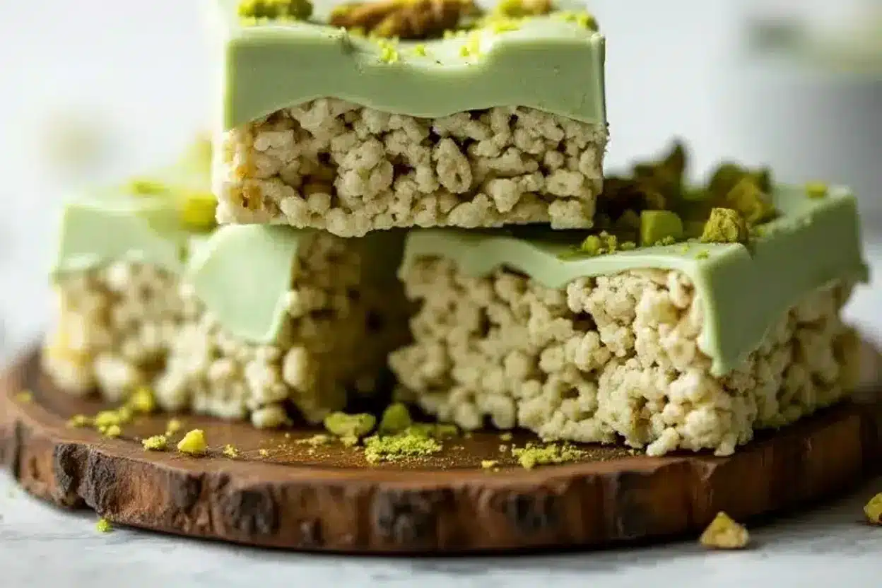 Pistachio Rice Matcha Pistachio Rice Krispy Treats – Easy Trendy Dessert Recipe