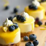 mini lemon blueberry cheesecake bites