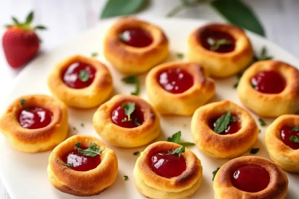 mini pancake thumbprint bites