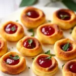 mini pancake thumbprint bites