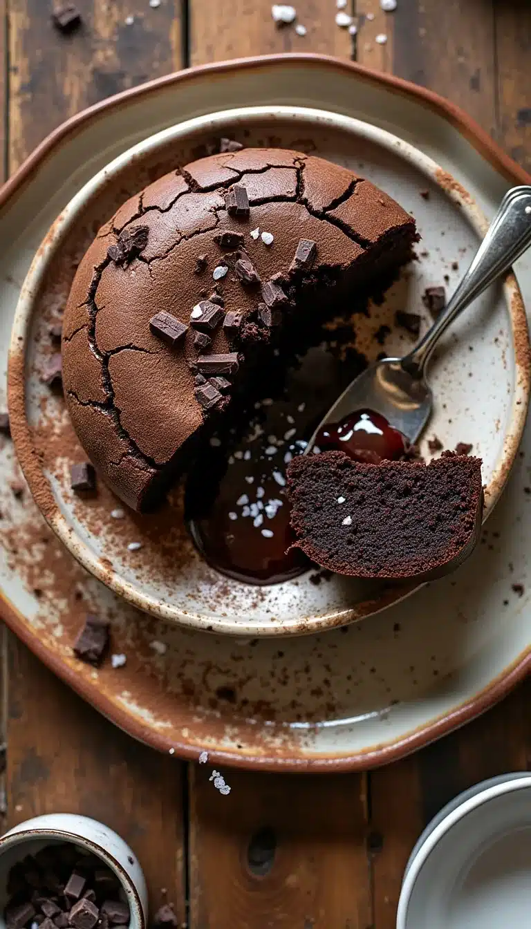 Pinterest pin for molten chocolate lava loaf cake