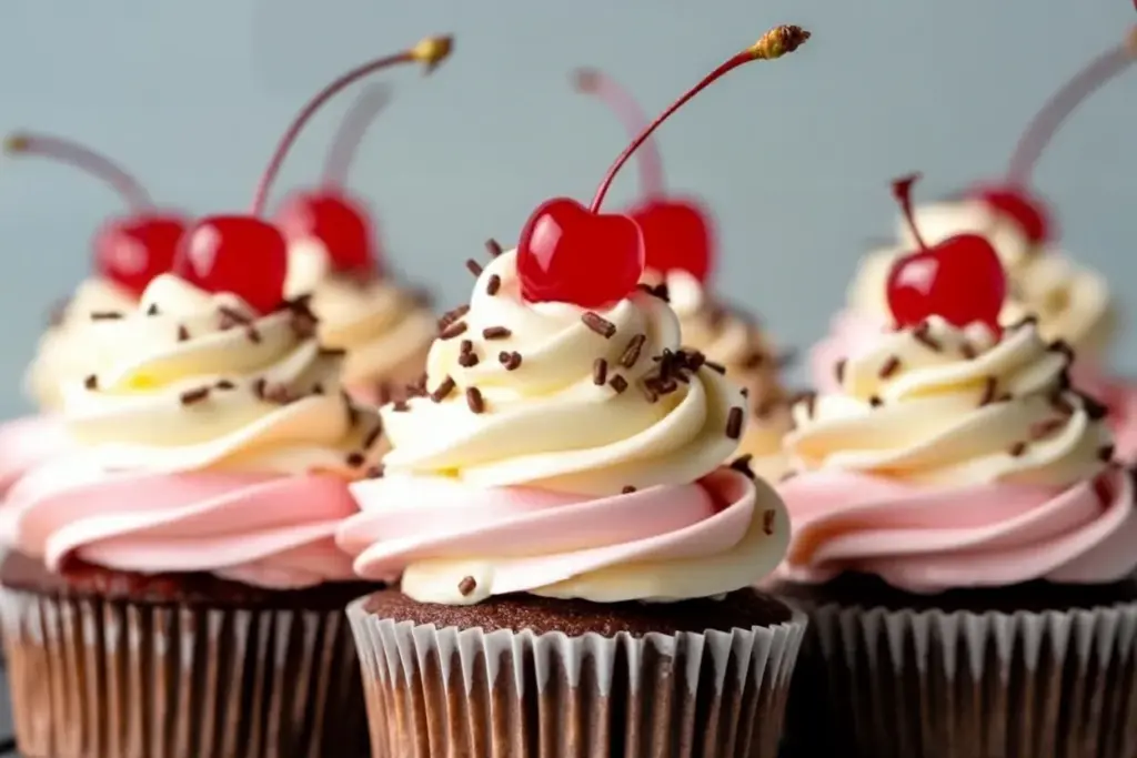 Neapolitan ice cream cupcakes