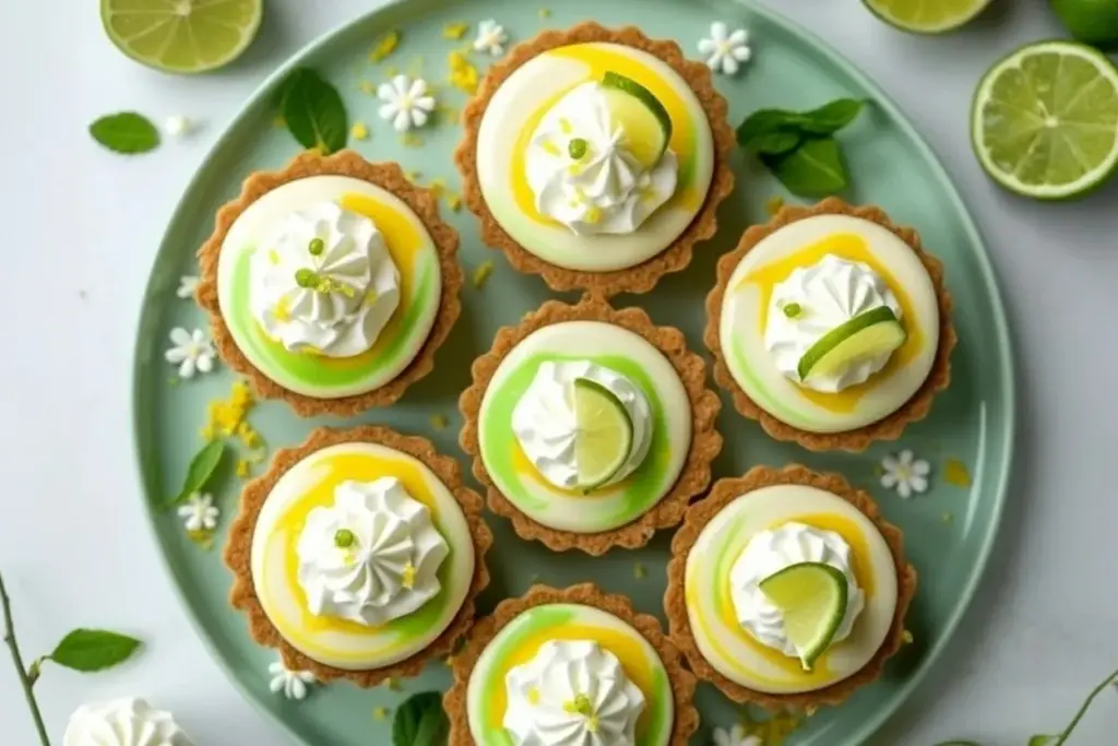 no bake mini key lime swirl pies