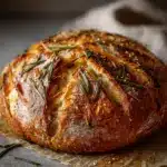 no-knead garlic rosemary bread - featured image