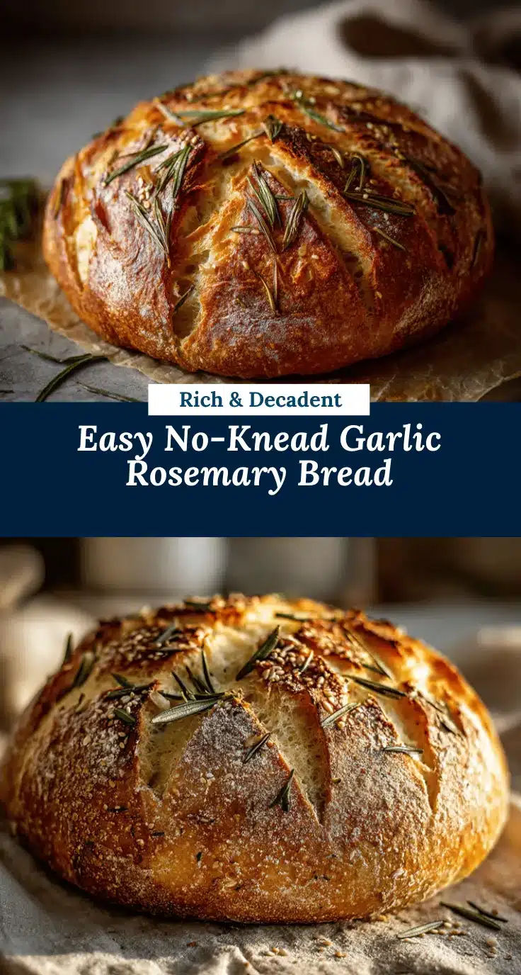 no-knead garlic rosemary bread recipe