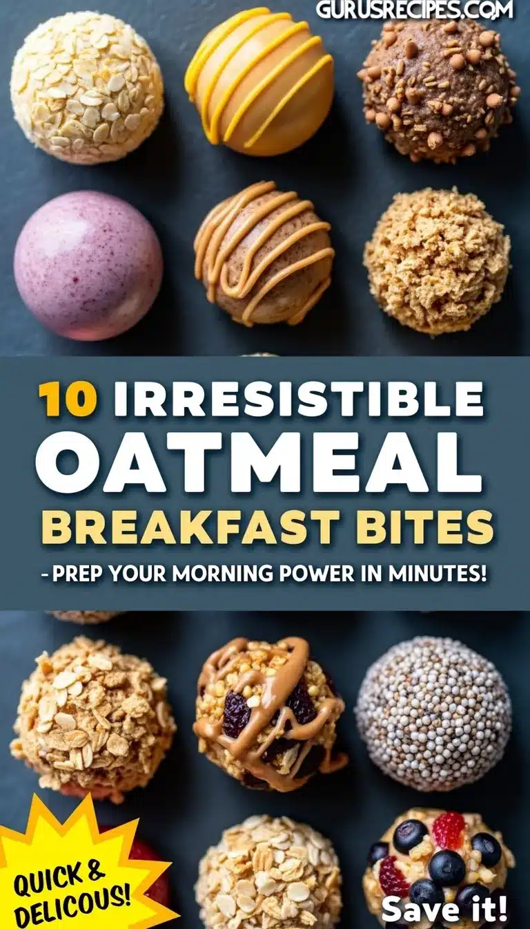 Pinterest pin for oatmeal breakfast bites