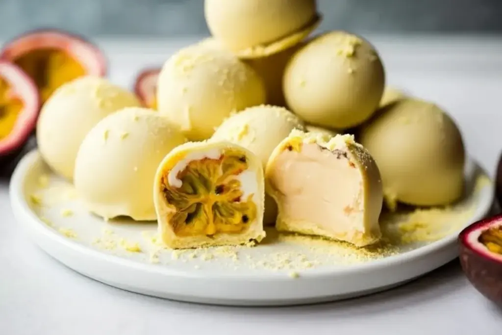 passion fruit white chocolate truffles