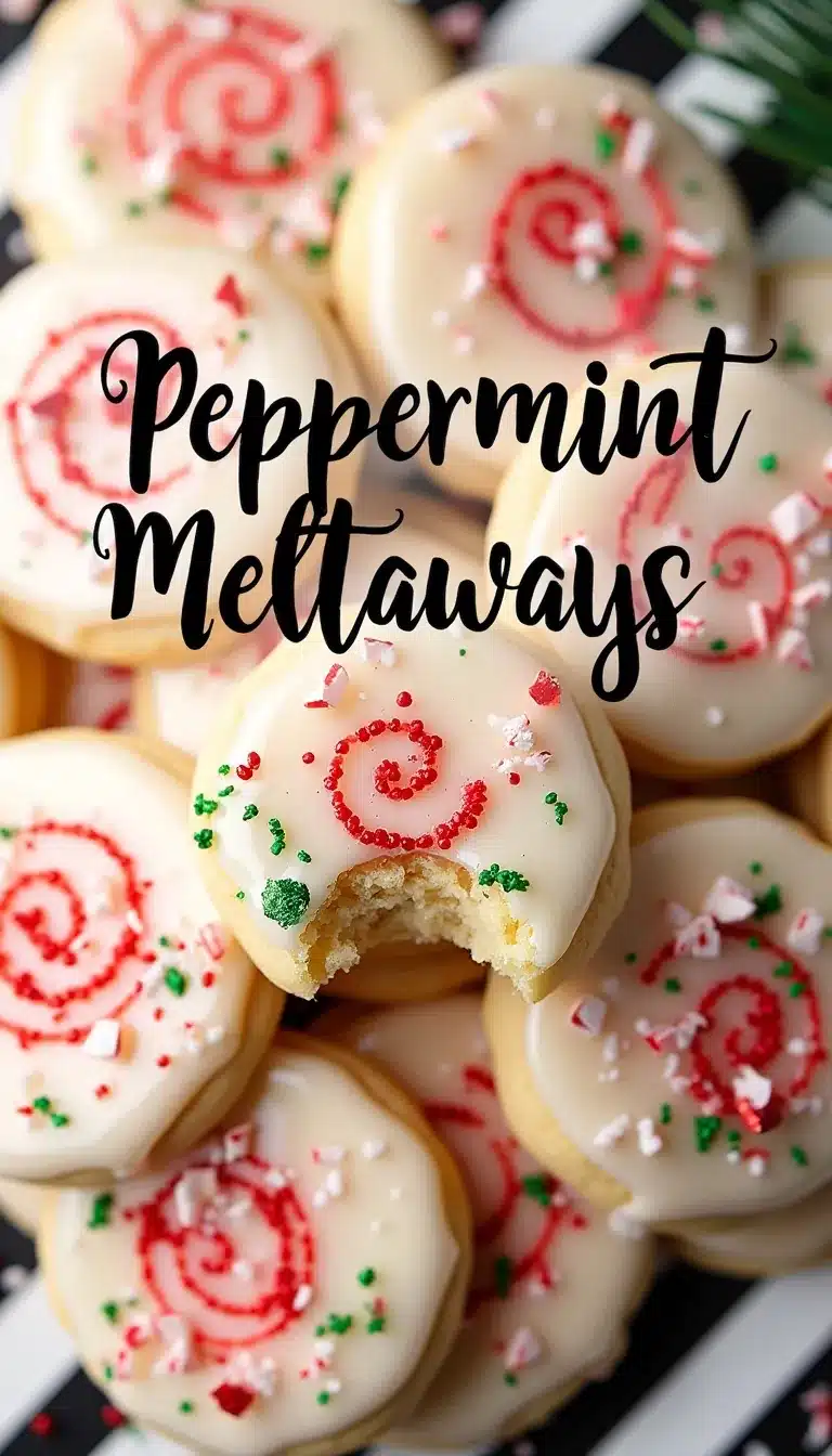 Pinterest pin for peppermint meltaways