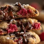 raspberry chocolate chunk cookies - featured image