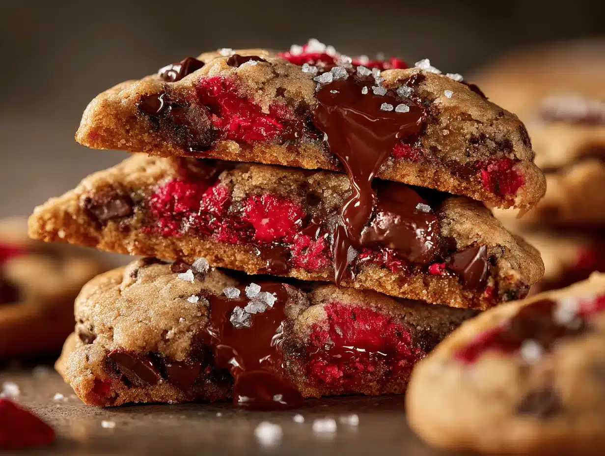 raspberry chocolate chunk cookies preparation steps