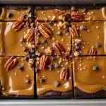 salted caramel turtle cheesecake brownies