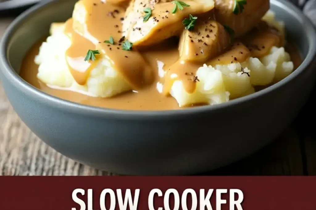 slow cooker creamy chicken and gravy