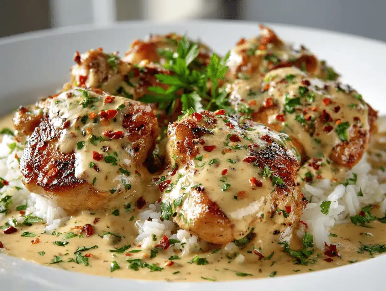 smothered chicken and rice preparation steps