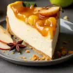 spiced pear and cardamom cheesecake