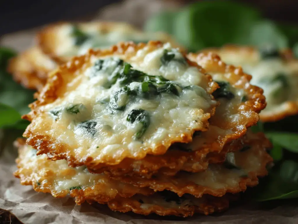 Spinach Dip Cheese Crisps - featured image