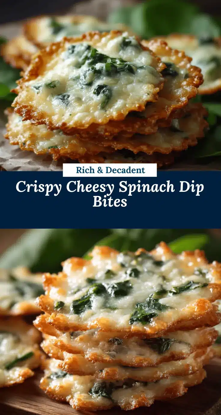 Spinach Dip Cheese Crisps recipe