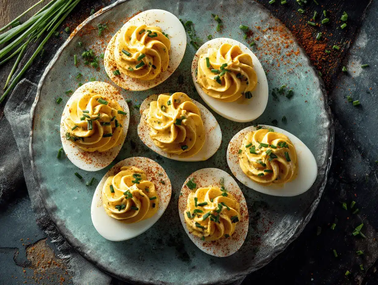 Spooky Deviled Eggs preparation steps