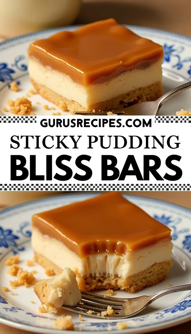 Pinterest pin for sticky toffee pudding bars