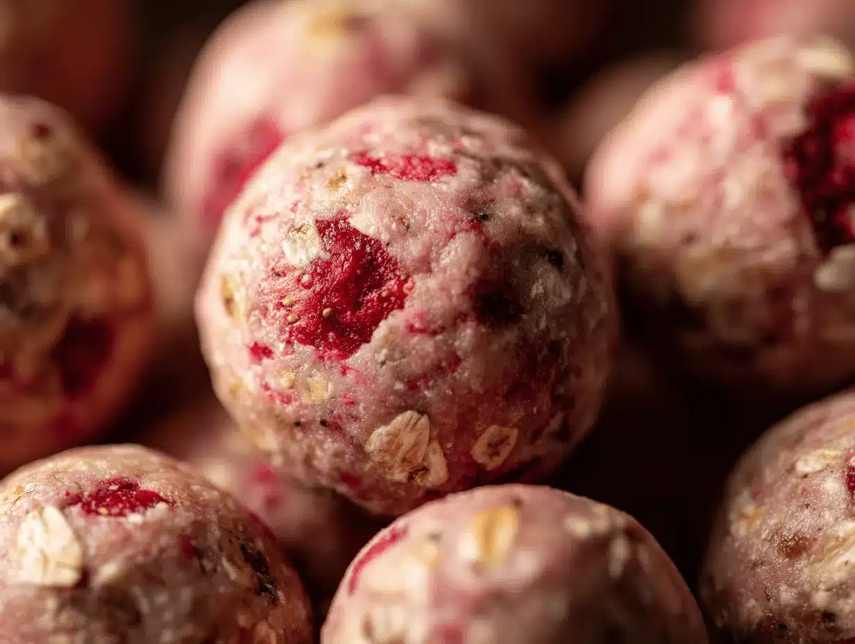 Strawberry Cheesecake Protein Balls preparation steps