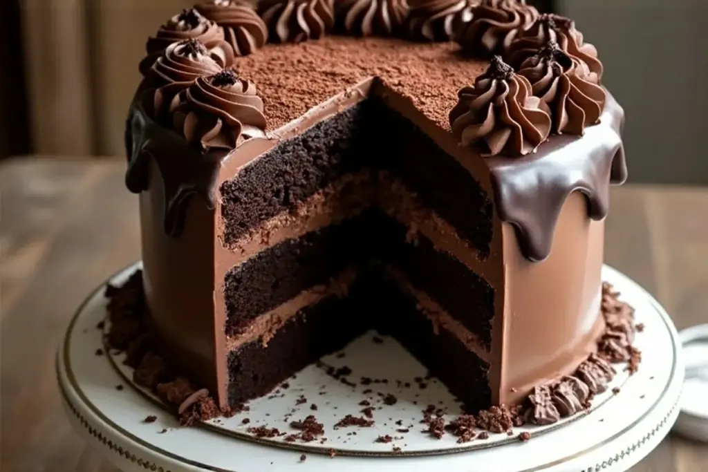 triple chocolate fudge cake